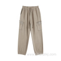 Washed loose edge wool pocket turnip pants sweatpants